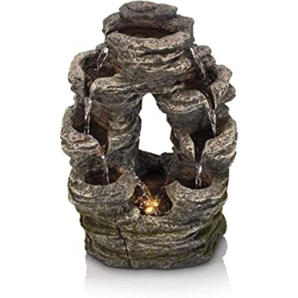 Alpine Corporation Fuente de mesa de cascada ovalada con_1