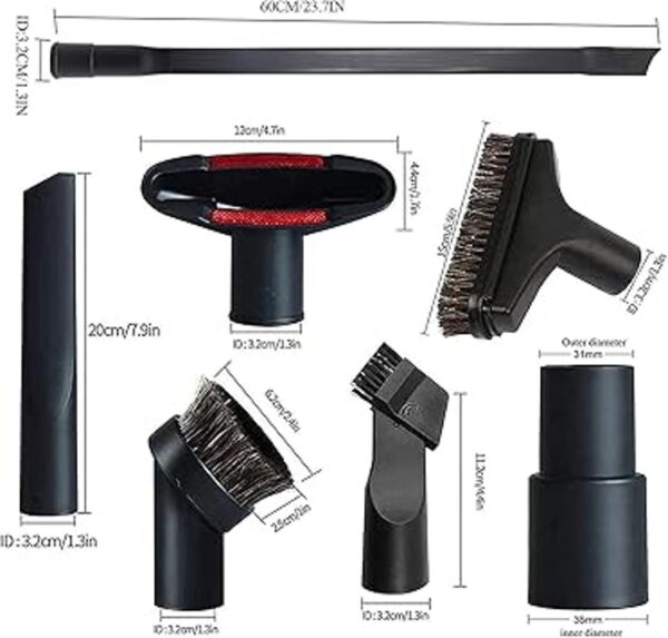 Alrens Juego de 8 accesorios de aspiradora de 1 14
