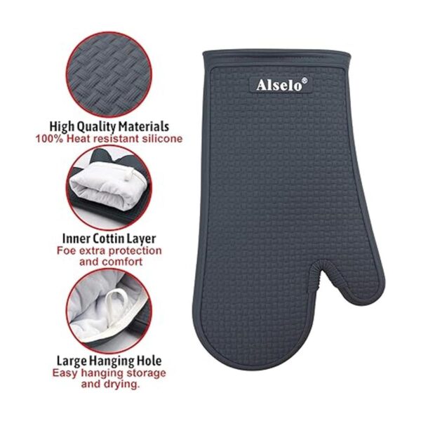 Alselo Guantes de cocina de silicona resistentes al calor_3