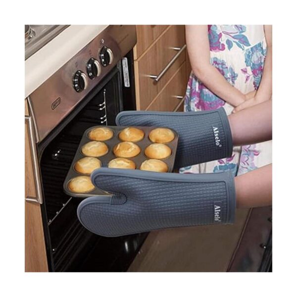 Alselo Guantes de cocina de silicona resistentes al calor_4