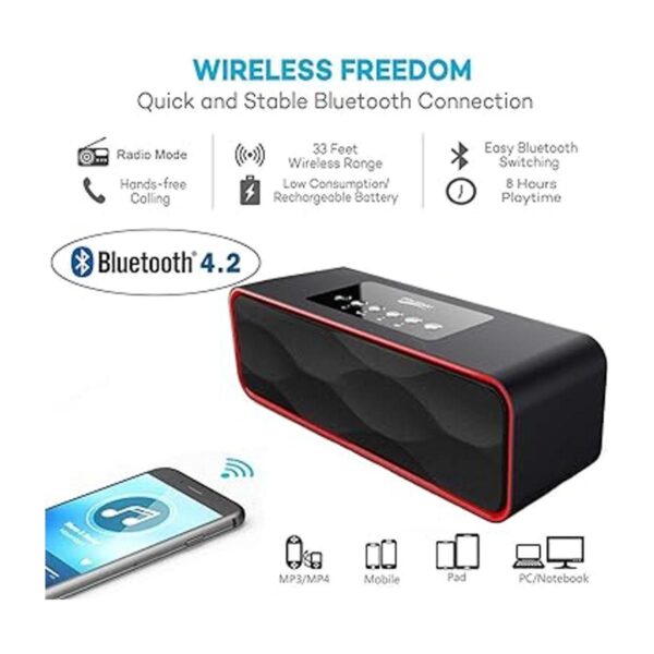 Altavoz estéreo Bluetooth inalámbrico portátil con potente_5