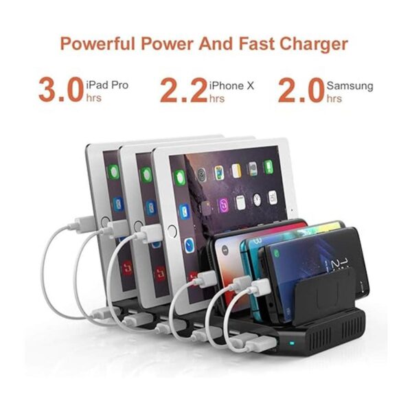Alxum Estación de carga USB de 60 W y 10 puertos estación_4