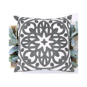 Alysheer Funda de almohada decorativa bordada de 18 x 18