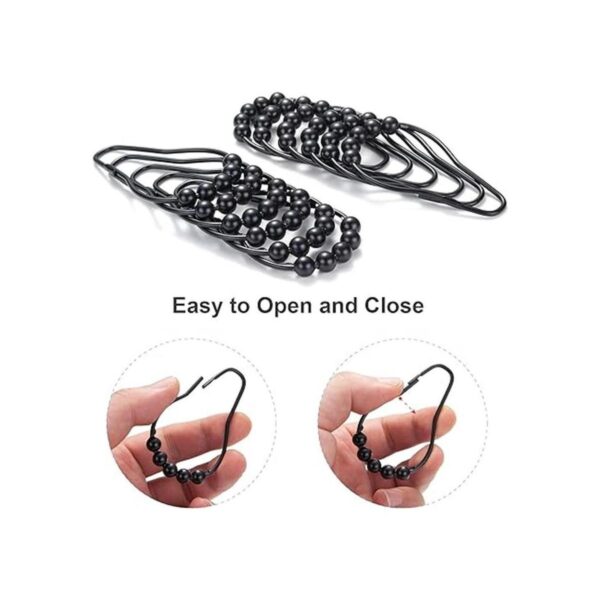 Amazer Anillos de cortina de ducha negros ganchos de
