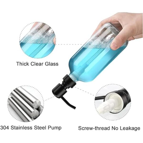 AmazerBath Dispensador de jabón de vidrio transparente_5