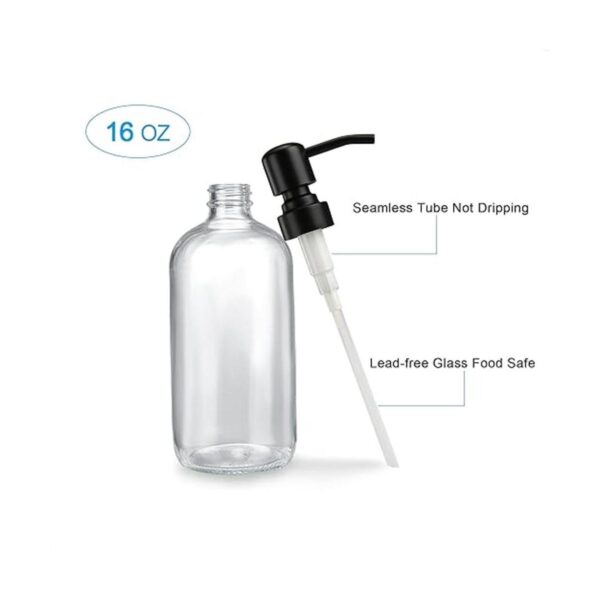 AmazerBath Dispensador de jabón de vidrio transparente_4