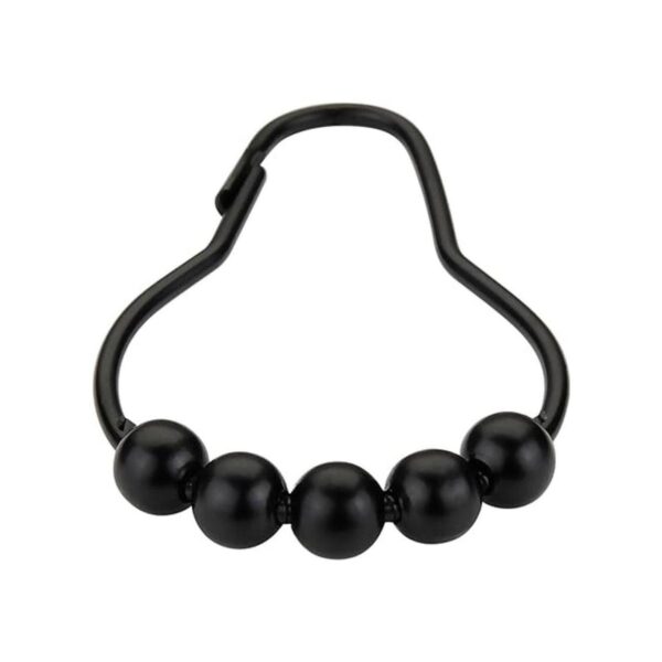 Amazer Anillos de cortina de ducha negros ganchos de