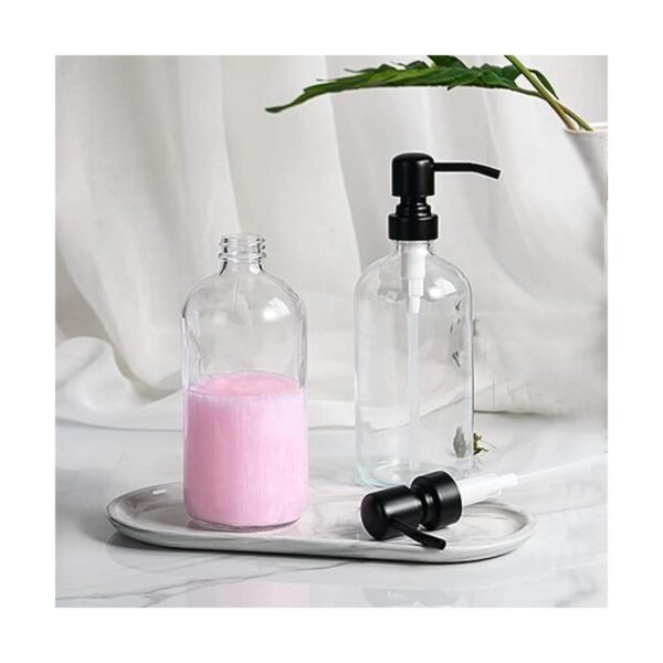 AmazerBath Dispensador de jabón de vidrio transparente_2