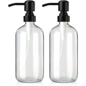AmazerBath Dispensador de jabón de vidrio transparente_1