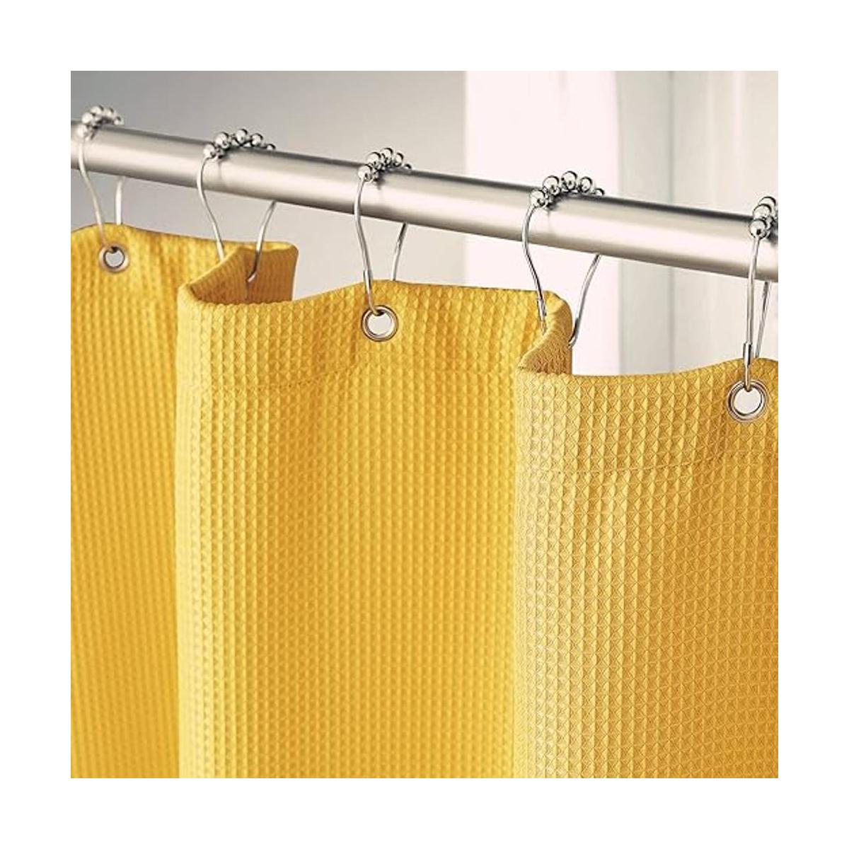 AmazerBath Cortina de ducha amarilla mostaza cortina de