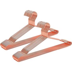 Amber Home Paquete de 20 perchas de metal fuerte de oro_1