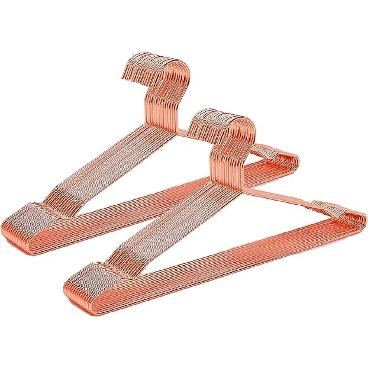 Amber Home Paquete de 20 perchas de metal fuerte de oro