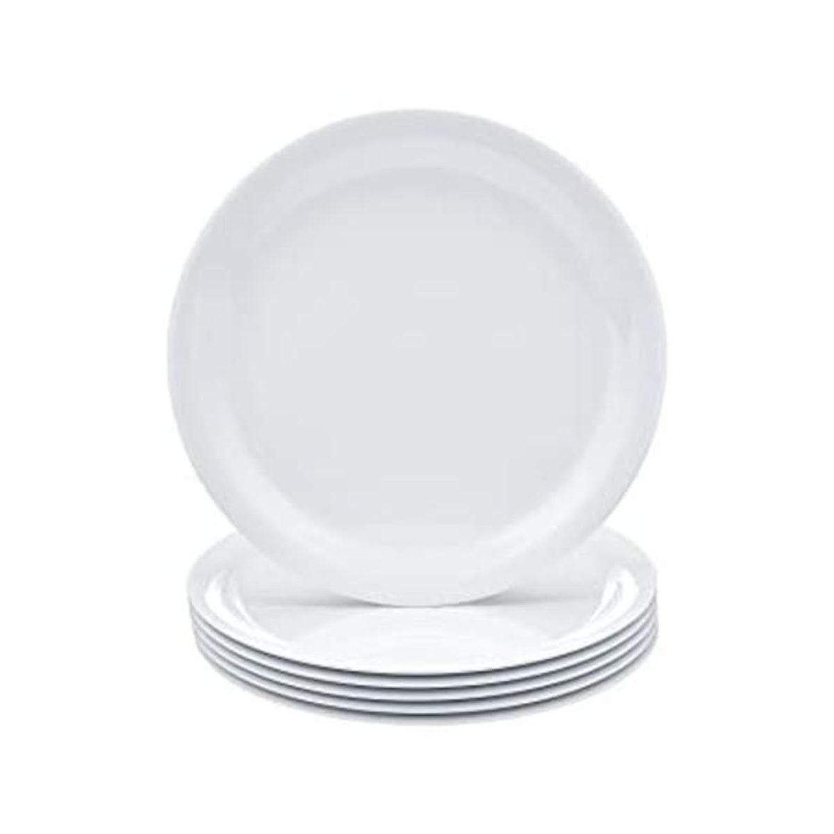 AmazonCommercial Plato de melamina blanca de 9 pulgadas