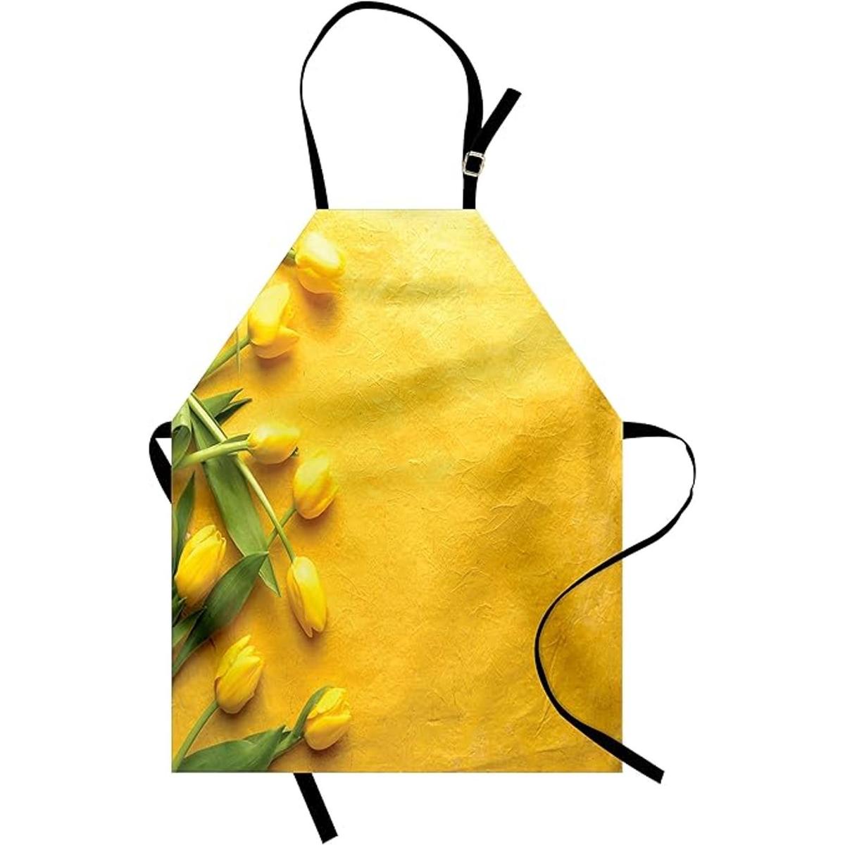 Ambesonne Delantal amarillo tulipanes holandeses daneses