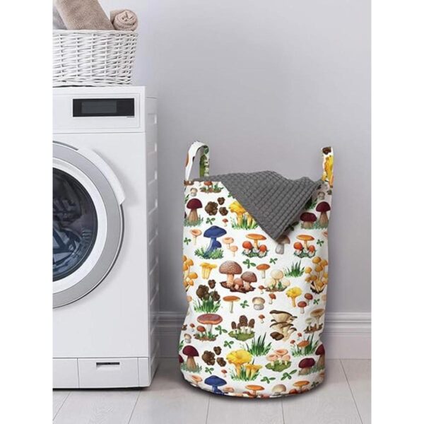 Ambesonne Bolsa de lavandería de hongos tipos de patrones_2