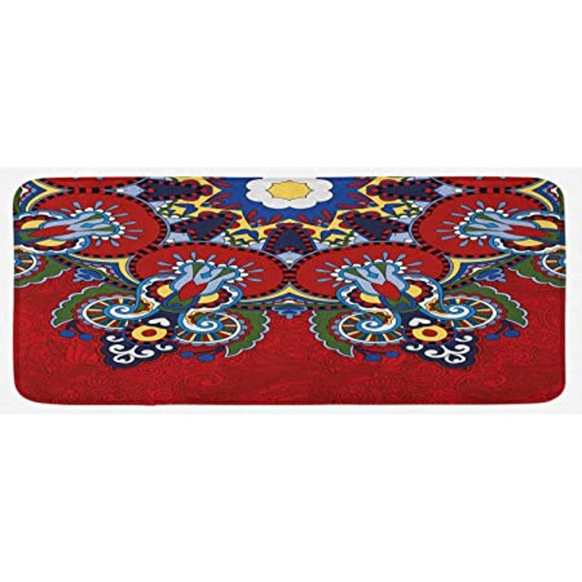 Ambesonne Alfombra de cocina con diseño de mandala rusa y