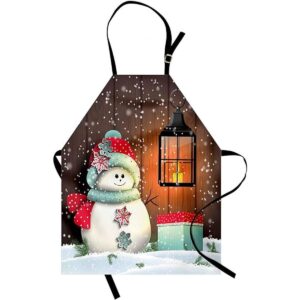 Ambesonne Delantal de Navidad muñeco de nieve con_1