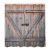 Ambesonne Cortina de ducha rústica una antigua puerta de_2