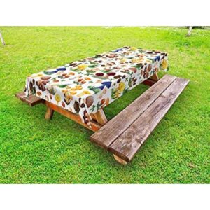 Ambesonne Mantel de hongos para exteriores patrón con_1