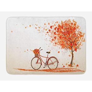 Ambesonne Tapete de baño para bicicleta árbol de otoño_1