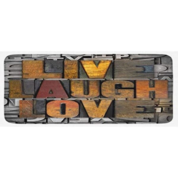 Ambesonne Live Laugh Love Tapete de cocina decorativo de_1