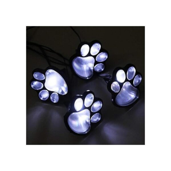 Juego de 4 luces solares LED con estampado de patas para_2