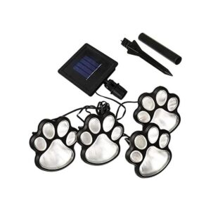 Juego de 4 luces solares LED con estampado de patas para_1