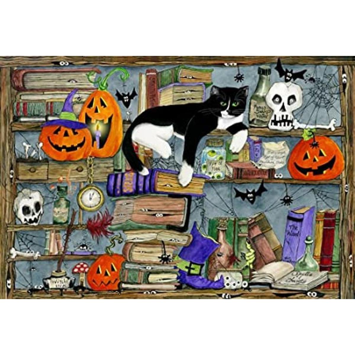 Rompecabezas de Halloween House Cat para niños 100 piezas