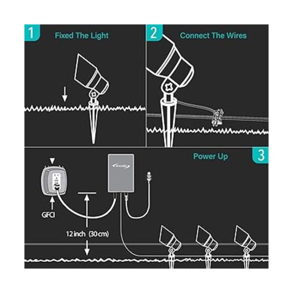 Malibu Foco LED de bajo voltaje para exteriores 6 W luz