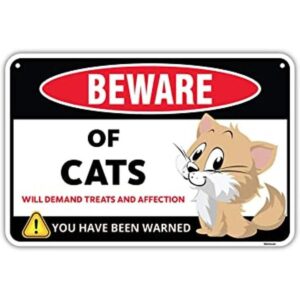 Señal de advertencia de Venicor Beware of Cats Gran_1