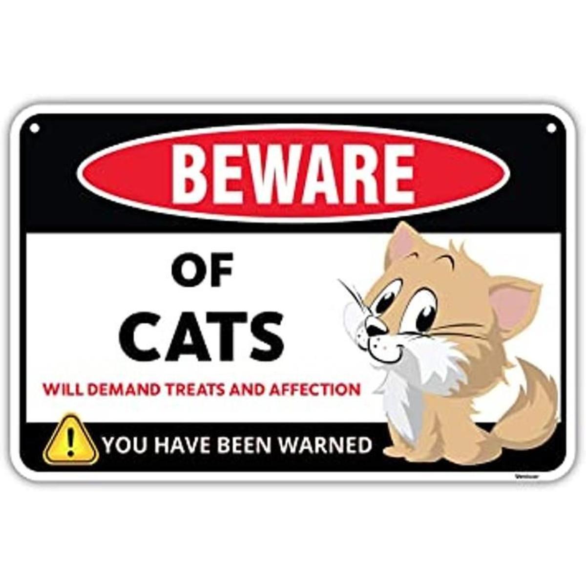 Señal de advertencia de Venicor Beware of Cats Gran