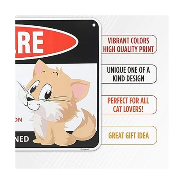 Señal de advertencia de Venicor Beware of Cats Gran_3