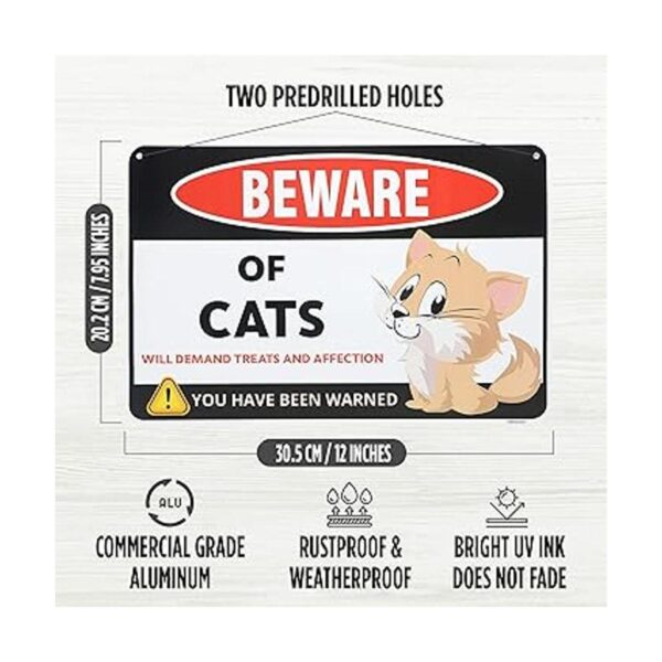 Señal de advertencia de Venicor Beware of Cats Gran_2