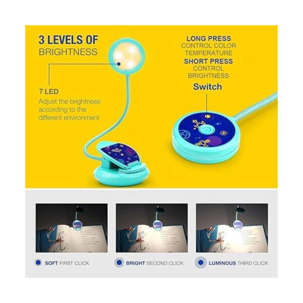 Cute Recargable 4 LED 3000K Cuidado de Ojos Luz Libro_2