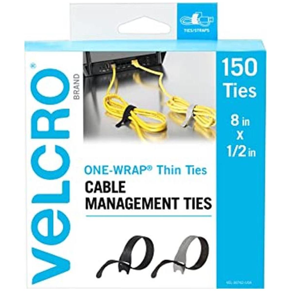 VELCRO Brand Paquete económico de 150 bridas para cables