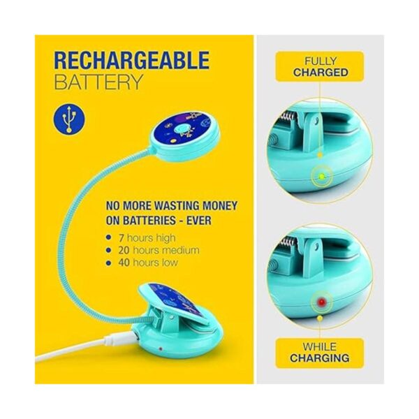 Cute Recargable 4 LED 3000K Cuidado de Ojos Luz Libro_4