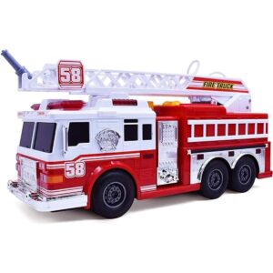 Camión de bomberos motorizado con luces sonido de sirena_1