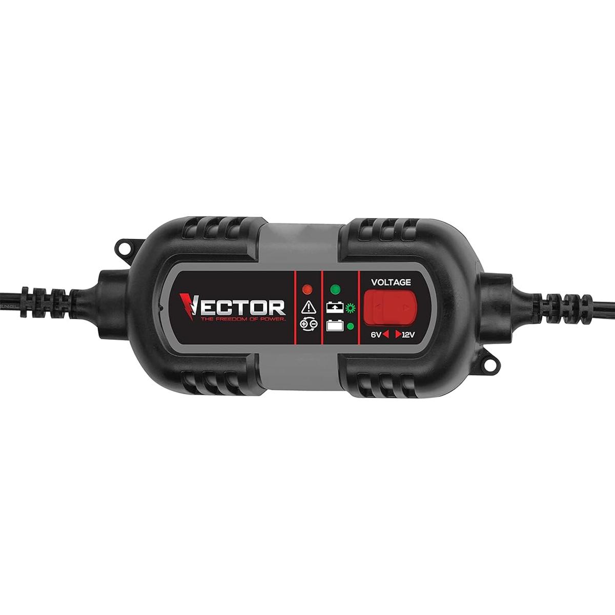 VECTOR Cargador de batería de 1.5 amperios mantenedor de