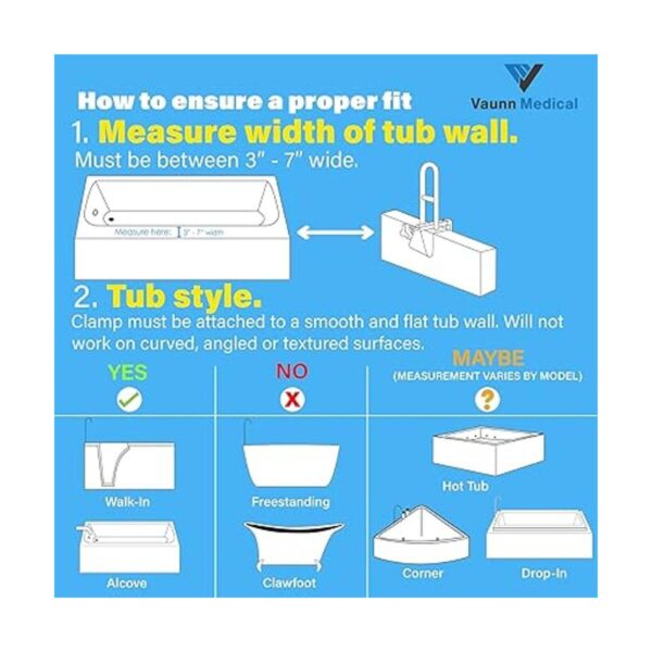Medical Soporte de seguridad ajustable para bañera_2