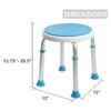 Taburete de ducha giratorio ajustable sin herramientas con_4