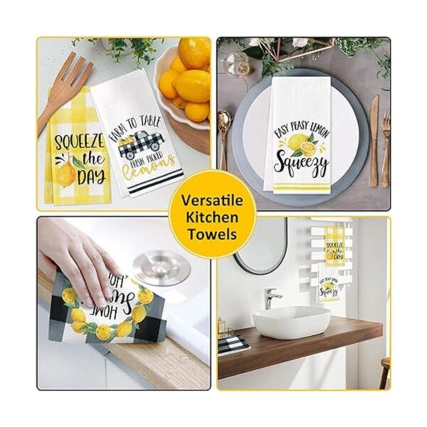 Juego de 4 toallas de cocina de limón con limonada de_5