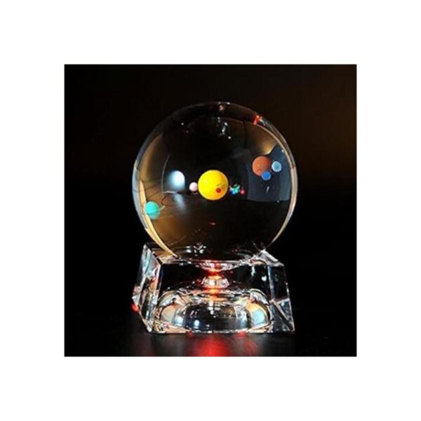 Sistema solar bola de cristal 3D con base de lámpara LED