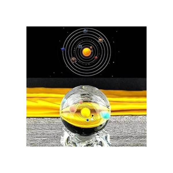 Sistema solar bola de cristal 3D con base de lámpara LED