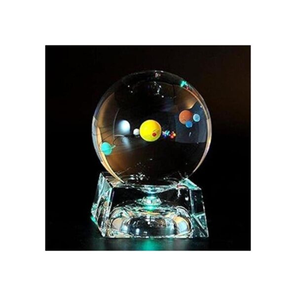 Sistema solar bola de cristal 3D con base de lámpara LED