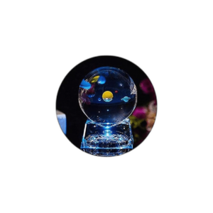 Sistema solar bola de cristal 3D con base de lámpara LED