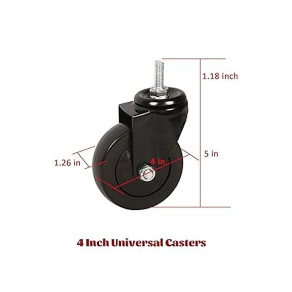Juego de 4 ruedas giratorias de metal resistente de 4_3