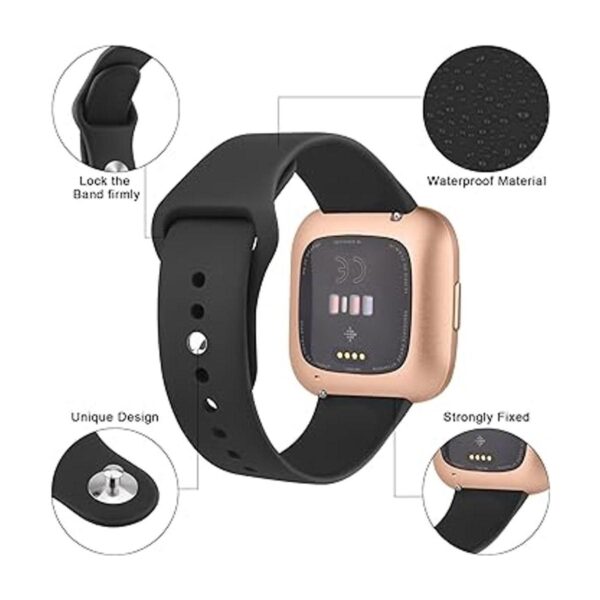 Paquete de 3 bandas de silicona compatibles con Fitbit_4