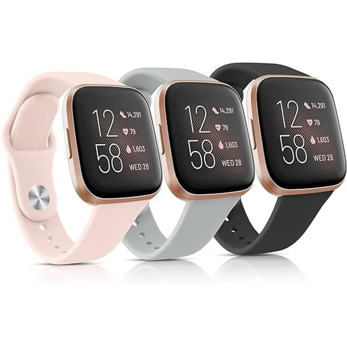 Paquete de 3 bandas de silicona compatibles con Fitbit