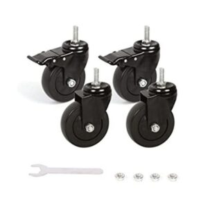 Juego de 4 ruedas giratorias de metal resistente de 4_1