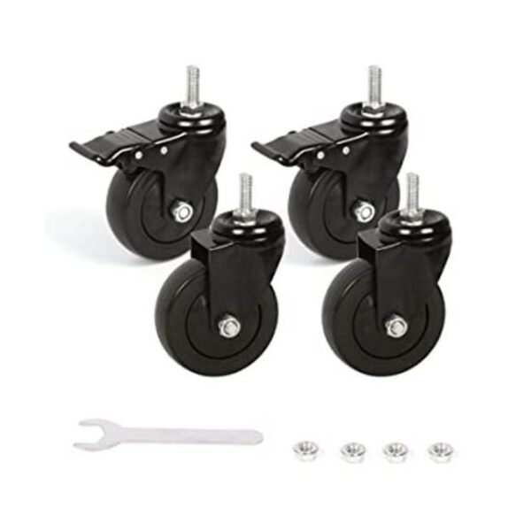 Juego de 4 ruedas giratorias de metal resistente de 4_1